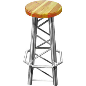 Global Truss Bar Stool Style Chair with Solid Wooden Seat, Straight Legs: Picture 1 regular