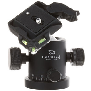  Giottos MH-1000 Large Ball Head with Independent Panning Lock with Built-in MH652 Quick Release - Supports 22 lbs 