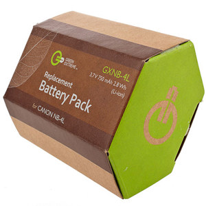 Green Extreme NB-4L Lithium-Ion Rechargeable Battery Pack (750mAh 3.7volts) Thumbnail Image