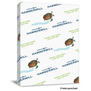  Hammermill Fore MP Recycled Colored Paper, 8.5x11", 20lb, 3-Hole Punched, 500 Sheets, Green 