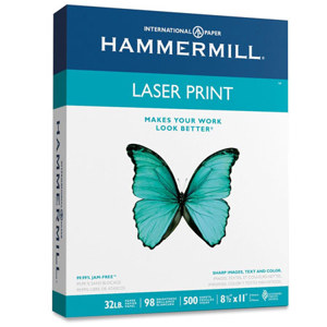 Hammermill Laser Print Paper, 32lb, 8.5x11", 4000/Case, 98% Brightness, Radiant White 