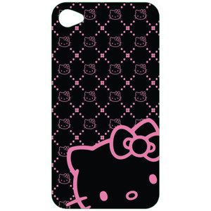 Hello Kitty KT4488BK4 Wrap for Apple iPhone 4, Black: Picture 1 regular