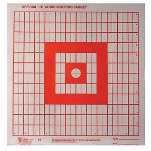  Hoppe's Fluorescent Sighting in Targets, 1" Squares with 1" & 1/2" Reference Marks, Pack of Twenty 