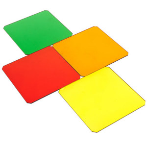  Hitech 4x4" Black and White Kit with 4 Filters: 8 Yellow, 11 YellowGreen, 21 Orange and 25 Red 