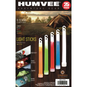  Humvee Gear HMV-6 6" Lightstick Family Pack with 8-12-Hour Glow Time, 25-Piece, Assorted 