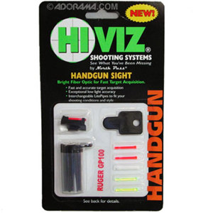  HiViz GP2006 Interchangeable Ruger Front Sight with 6 LitePipes in Red and Green, Fits All Ruger GP100 Model Revolvers with Adjustable Rear Sights 