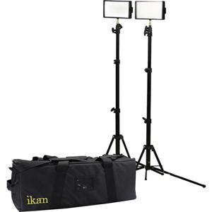  iKan iLED312-v2 2-Point Light Kit, Includes (2) Bi-Color LED Lights, (2) Stands, (2) Diffusers, (2) AC Adapters, (4) Batteries, (2) Chargers & Carrying Case 