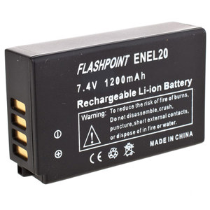 Image :  Flashpoint Lithium-ion Battery Replacement for Nikon EN-EL20 Works with Nikon 1 J1 Digital Cameras 