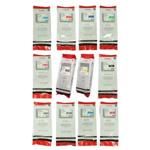  Canon Complete Set of 12 PFI-206 300ML Pigment Ink Tanks for  imagePROGRAF ipf6400 & iPF6450 Printer - Matte Black, Black, Cyan, Magenta, Yellow, Photo Cyan, Photo Magenta, Red, Green, Blue, Gray, Photo Gray 