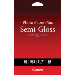  Canon SG-201 Photo Paper Plus Semi-Gloss Paper, 5x7", 20 Sheets 