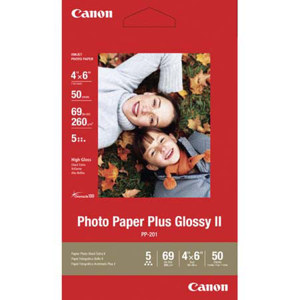  Canon Photo Paper Plus Glossy II Inkjet Paper, 4x6", 50 Sheet Pack 