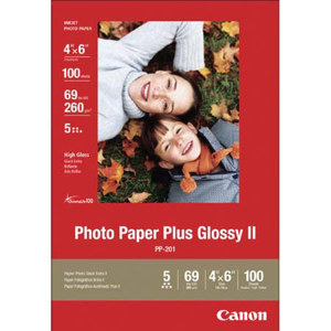  Canon Photo Paper Plus Glossy II Inkjet Paper, 4x6", 100 Sheet Pack 
