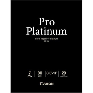  Canon Pro Platinum, Super High Gloss Photo Inkjet Paper, 10.2 mil, 8.5x11", 20 Sheets. 