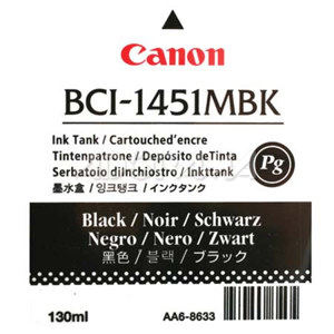  Canon BCI-1451MBK PG Matte Black Ink Cartridge for the imagePROGRAF W6400 Inkjet Printer. 