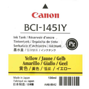  Canon BCI-1451Y PG Yellow Ink Cartridge for the imagePROGRAF W6400 Inkjet Printer. 