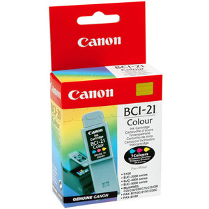  Canon BCI-21Clr, Color Ink Cartridge for Many BJC, FaxPhone & Multipass Series Inkjet Printers. 
