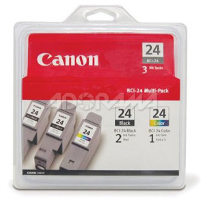  Canon BCI-24 2-Black & 1-Color Ink Cartridges, Multi Pack for Many I, S, Pixma & MultiPASS Series Inkjet Printers. 