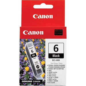  Canon BCI-6BK Black Ink Cartridge for Many S & I Series 6 Color Inkjet Printers. 