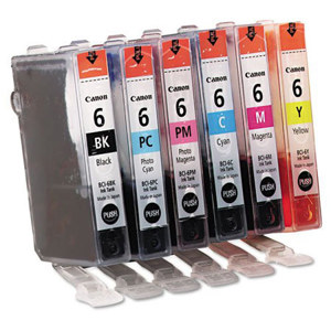  Canon BCI-6 6-Colors Multipack for  i9900 and iP8500 8 Color Inkjet Printers. 
