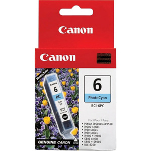  Canon BCI-6PC Photo Cyan Ink Cartridge for Many S & I Series 6 Color Inkjet Printers. 