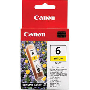  Canon BCI-6Y Yellow Ink Cartridge for Many S & I Series 6 Color Inkjet Printers. 