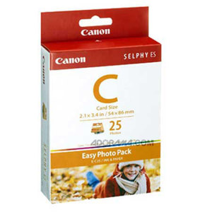  Canon Easy Photo Pack E-C25, Ink & Paper Set for 25 Credit Card Size Photos for the Selphy ES1 Dye-sublimation Printer. 