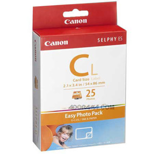  Canon Easy Photo Pack E-C25L, Ink & Paper Set for 25 Credit Card Size Labels for the Selphy ES1 Dye-sublimation Printer. 