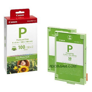  Canon Easy Photo Pack E-P100, Ink & Paper Set for 100 4x6" Size Photos for the Selphy ES1 Dye-sublimation Printer. 