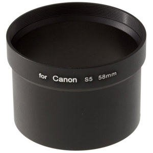  Adorama Metal 58mm Conversion Lens Adapter for the Canon Powershot S2, S3 and S5 Digital Cameras. 
