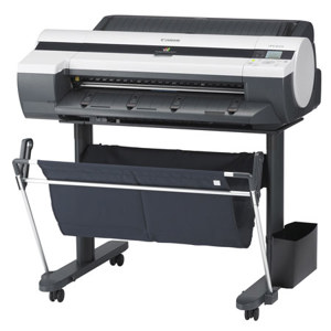  Canon imagePROGRAF iPF605 24" Photo Inkjet Large Format Printer with Stand, 8-24" Paper Width with 10/100 Base-T/TX and USB 2.0 Interface 