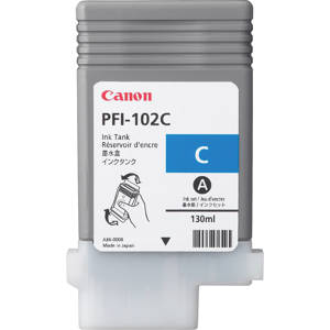  Canon PFI-102C Dye Cyan Ink Tank for the imagePROGRAF iPF500/600/700 Inkjet Printers, 130 ml. 