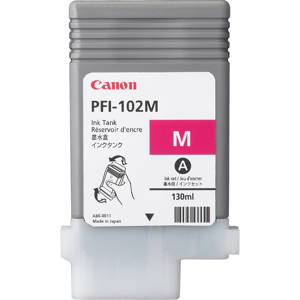  Canon PFI-102M Dye Magenta Ink Tank for the imagePROGRAF iPF500/600/700 Inkjet Printers, 130 ml. 