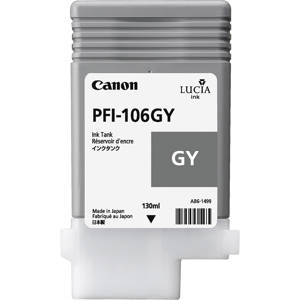  Canon PFI106 Pigment Ink Tank, 130ml Capacity, Gray 