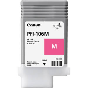  Canon PFI106 Pigment Ink Tank, 130ml Capacity, Magenta 