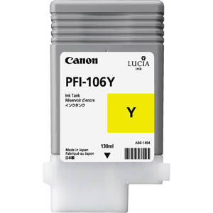  Canon PFI106 Pigment Ink Tank, 130ml Capacity, Yellow 