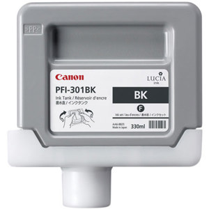  Canon PFI-301BK Black Ink Tank for the imagePROGRAF iPF8000 and iPF9000 Inkjet Printers, 330 ml. 