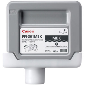  Canon PFI-301MBK Matte Black Ink Tank for the imagePROGRAF iPF8000 and iPF9000 Inkjet Printers, 330 ml. 