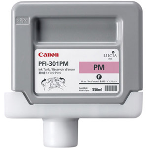  Canon PFI-301PM Photo Magenta Ink Tank for the imagePROGRAF iPF8000 and iPF9000 Inkjet Printers, 330 ml. 