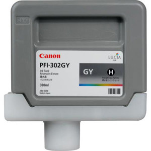  Canon Lucia PFI-302GY 330ml Pigmented Gray Ink Tank for iPF8100/iPF9100 