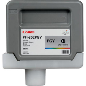  Canon Lucia PFI-302PGY 330ml Pigmented Photo Gray Ink Tank for iPF8100/iPF9100 