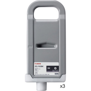  Canon PFI-703BK3 700ml Pigmented Dye Black Ink Tank for iPF810/iPF810 PRO/iPF820/iPF820 PRO, 3 Pack 