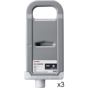  Canon PFI-703MBK3 700ml Pigmented Matte Black Ink Tank for iPF810/iPF810 PRO/iPF820/iPF820 PRO, 3 Pack 
