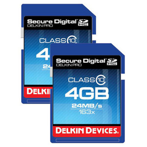 Delkin 4GB Secure Digital HC 163x (SDHC) Class 10 Memory Cards - Two-Pack: Picture 1 regular