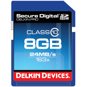 Delkin 8GB SDHC 163x Class 10 Memory Card: Picture 1 regular