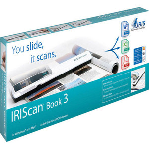  IRIS Iriscan Book 3 Portable Scanner, 13 Seconds Color High Resolution Scan Speed, 900 dpi, USB 2.0, OCR Software, JPEG & PDF File Format 