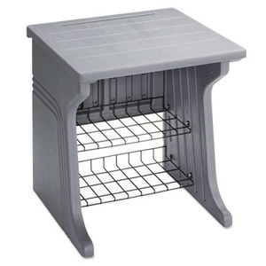  Iceberg ICE93002 Aspira 2-Shelf Printer Stand, Resin - 28W x 28D x 30H, Charcoal 