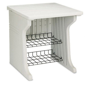  Iceberg ICE93003 Aspira 2-Shelf Printer Stand, Resin - 28W x 28D x 30H, Platinum 