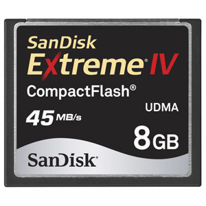 SanDisk 8 GB Extreme IV Compact Flash Memory Card.: Picture 1 regular