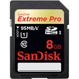 SanDisk 8GB Class 10, ExtremePRO SDHC Memory Card, 95MB Read Speed: Picture 1 regular