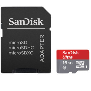 SanDisk 16GB Ultra microSDHC UHS-I Class 10 Memory Card SDSDQUI-016G-A11